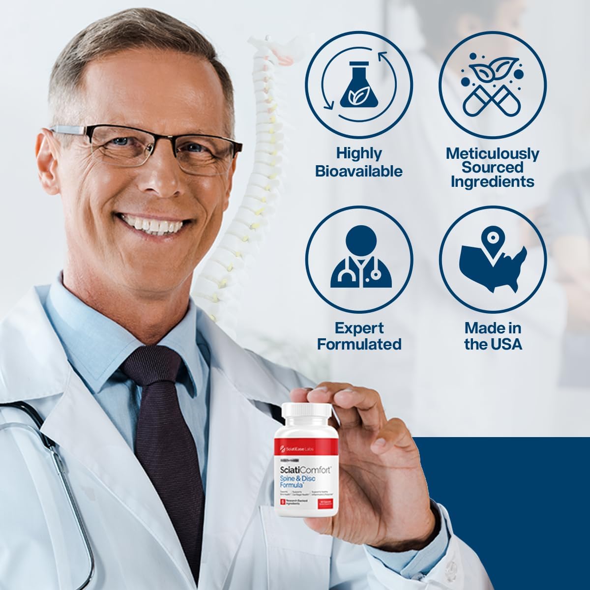 SciatiEase SciatiComfort Spine Disc Sciatic Nerve Support Supplement